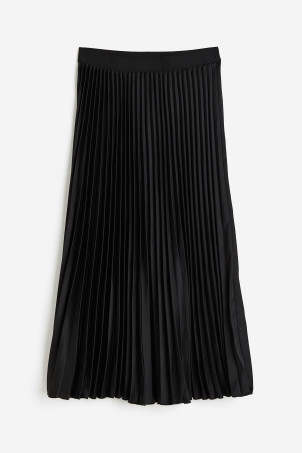 Pleated skirt - High waist - Knee length - Black - Ladies | H&M GB | H&M (UK, MY, IN, SG, PH, TW, HK)