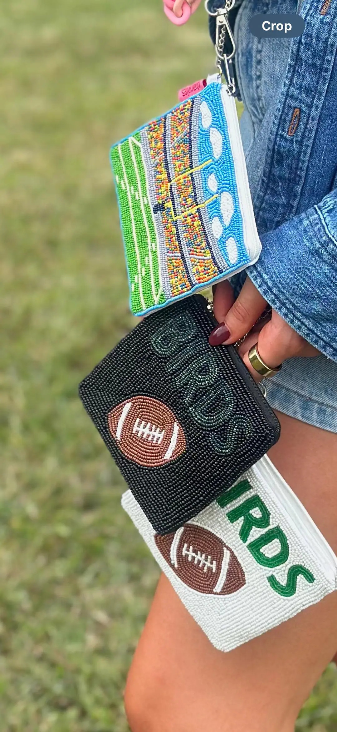 Beaded BIRDS Coin Purse: Handmade Football Pouch, Game Day Accessory | Etsy (US)