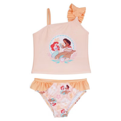 Disney Princess Toddler Girls UPF 50+ Tankini Top and Bikini Bottom Swim Set Peach Beige Moana And Ariel 3T | Target