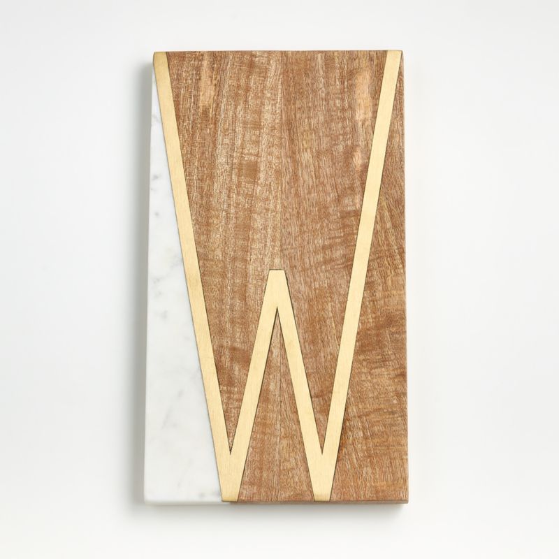 "W" Monogrammed Serving Board Cheese Board Platter + Reviews | Crate & Barrel | Crate & Barrel