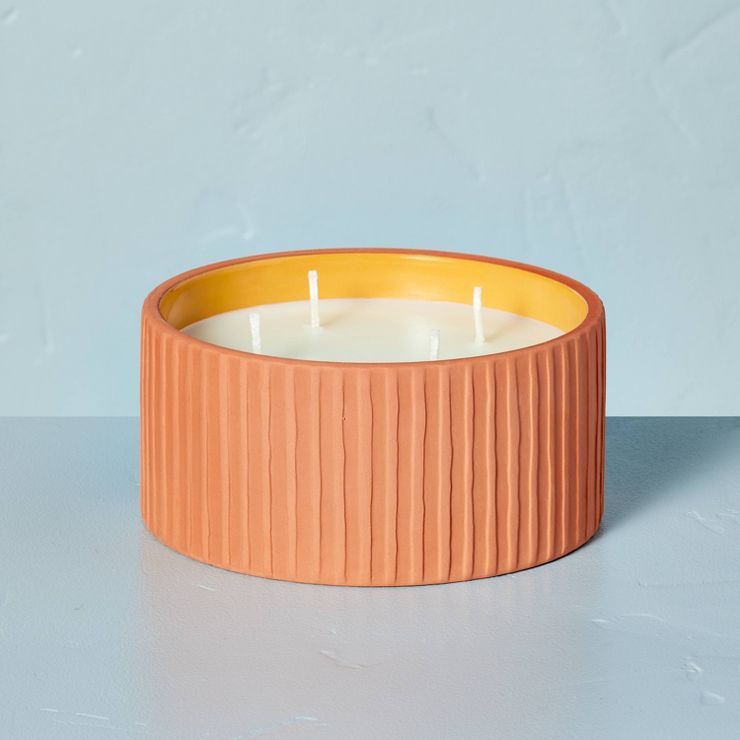 Fluted Terracotta Golden Hour Jar Candle Gold- Hearth & Hand™ with Magnolia | Target