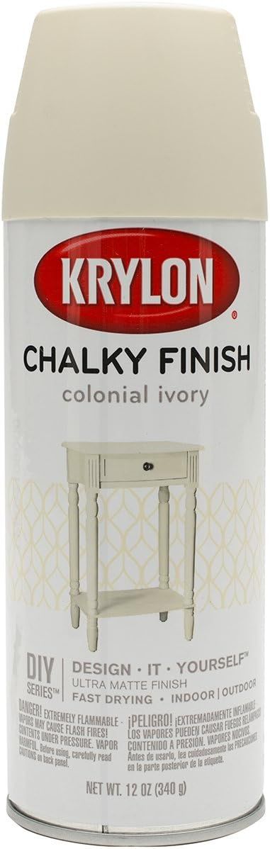 Krylon SW4108 Colonial Ivory, Spray Paint, Chalky Finish, 12 Oz, 12 Ounce (Pack of 1) | Amazon (US)
