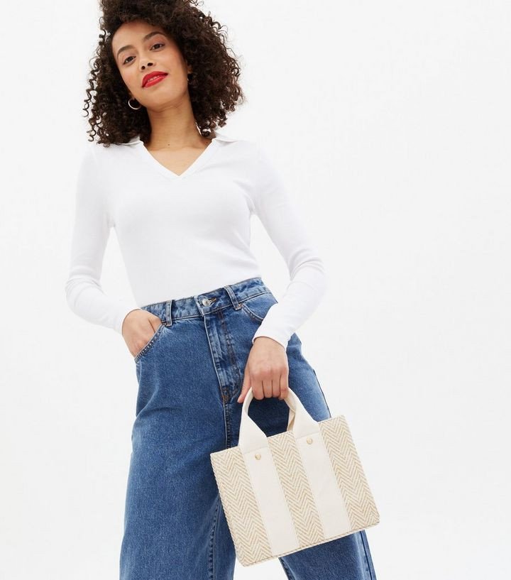Stone Jacquard Straw Effect Tote Bag
						
						Add to Saved Items
						Remove from Saved Item... | New Look (UK)