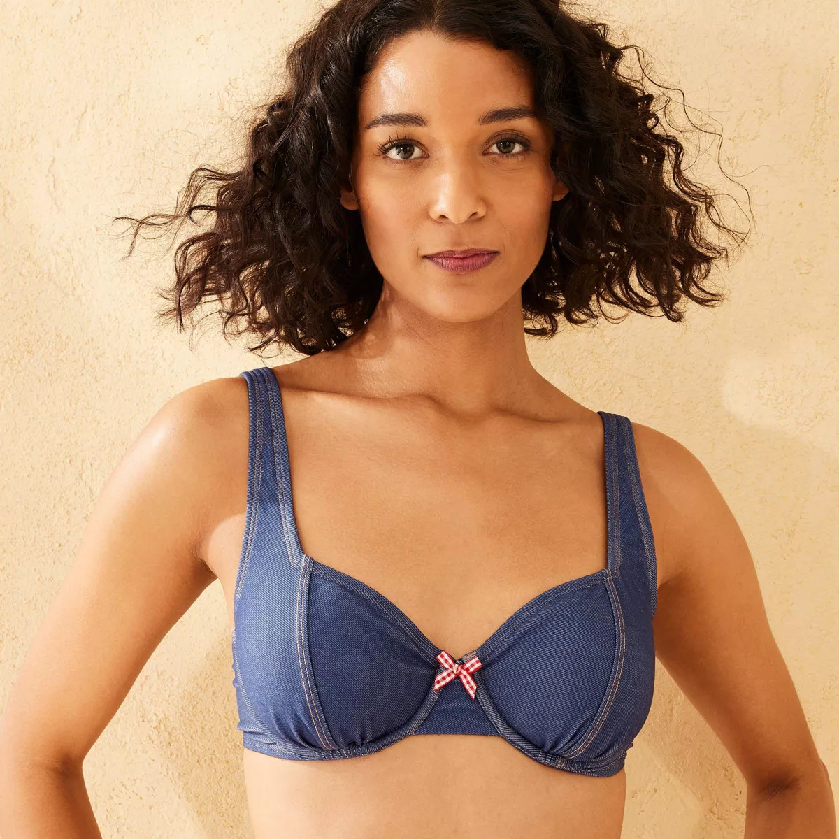 Women's Underwire Bikini Top - Wild Fable™ Blue Denim | Target