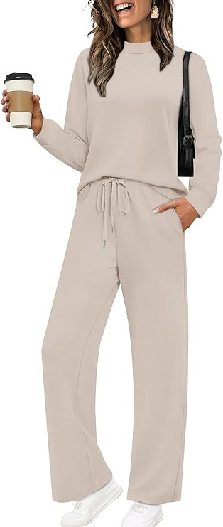 Sampeel Two Piece Sets for Women Mock Neck Matching Sets Loungewear Fall Clothes Travel Outfits F... | Amazon (US)