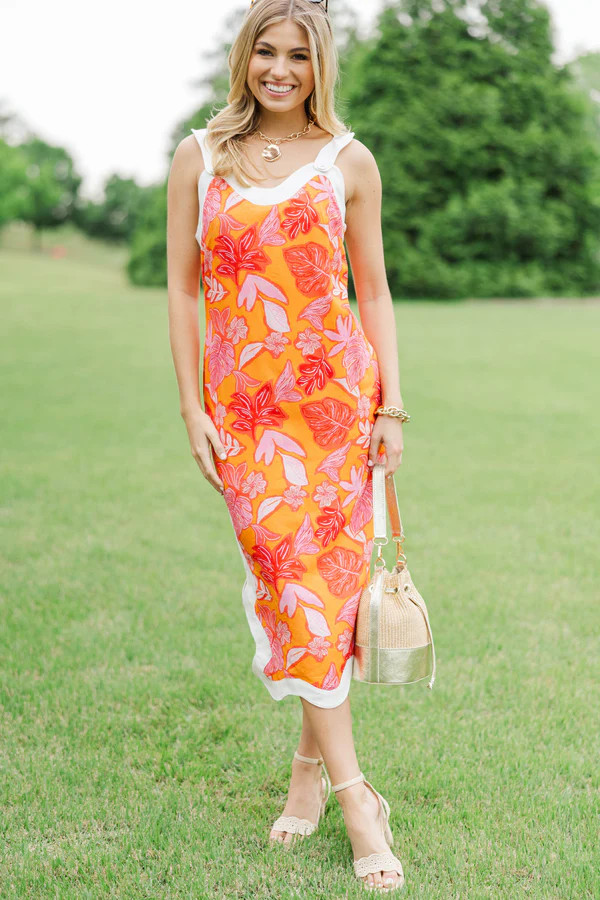 Fate: So Good Right Now Orange Floral Dress | The Mint Julep Boutique