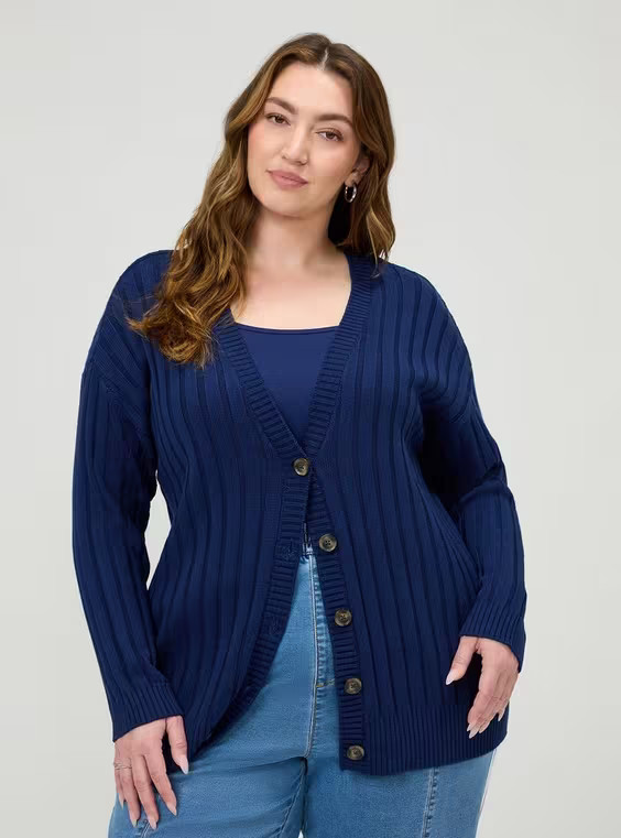 Ribbed Cardigan in Brown | Torrid (US & Canada)