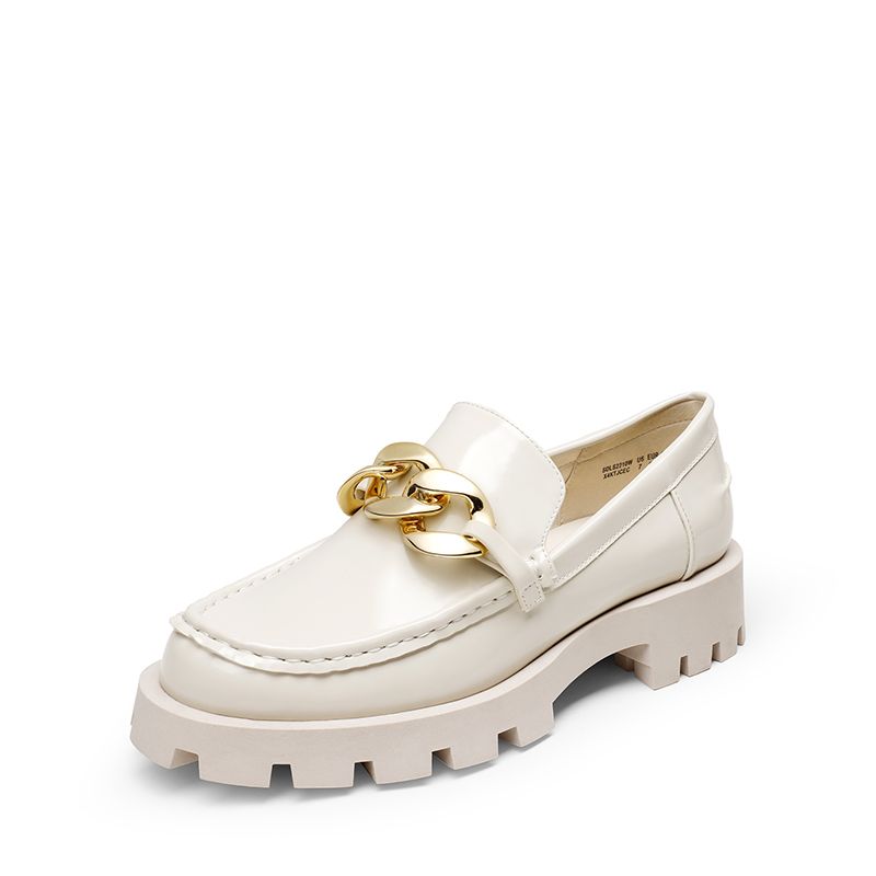 Golden Chain Chunky Loafers | Dream Pairs