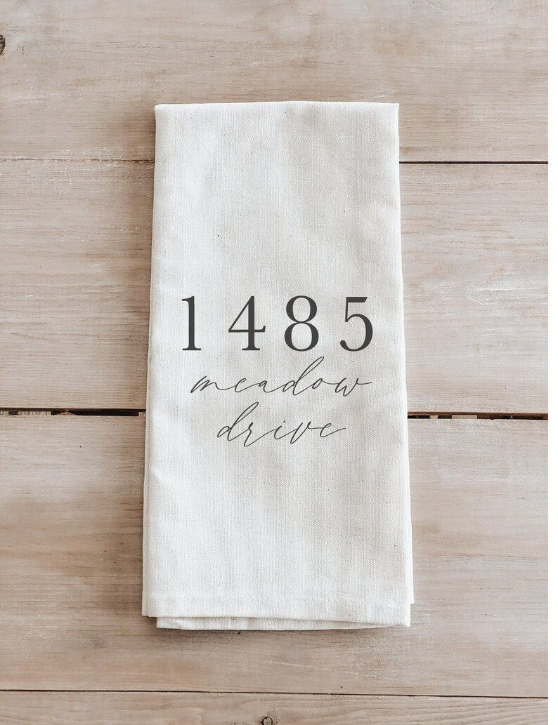 Tea Towel Personalized Address Number and Road Made in - Etsy | Etsy (US)