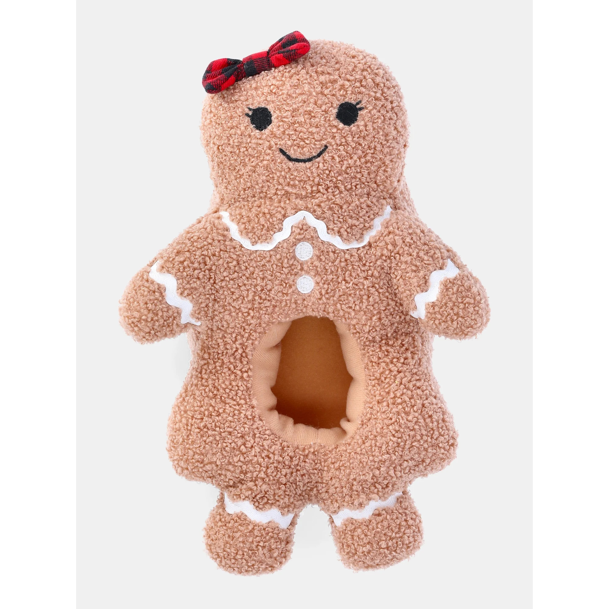 Holiday Time Boys and Girls Plush Gingerbread Slippers | Walmart (US)