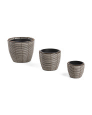 Set Of 3 Outdoor Rattan Planters | TJ Maxx