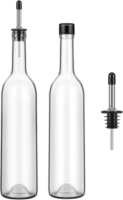 Maxdot 2 Pcs Long Neck Bottle with Pourer 750ml Glass Liquor Bottle juice Pour Bottles Syrup Bott... | Amazon (US)