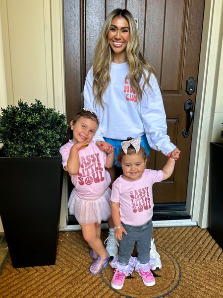 Living for busy days with my two mini’s🥹😭👏🏼 // Ps…. How amazing are these custom, matching shirts and crewneck from @vivisdesignco 😍 

#LTKGiftGuide #LTKstyletip #LTKunder50