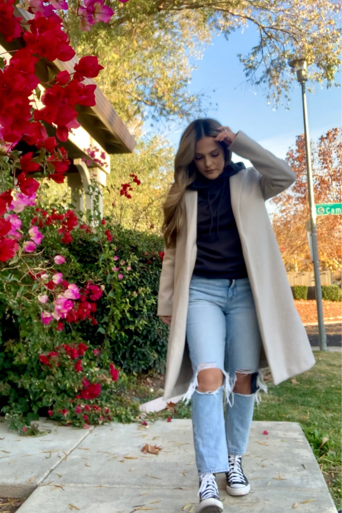Abercrombie Jeans, cream coat , black converse 

#LTKSeasonal #LTKunder50 #LTKGiftGuide