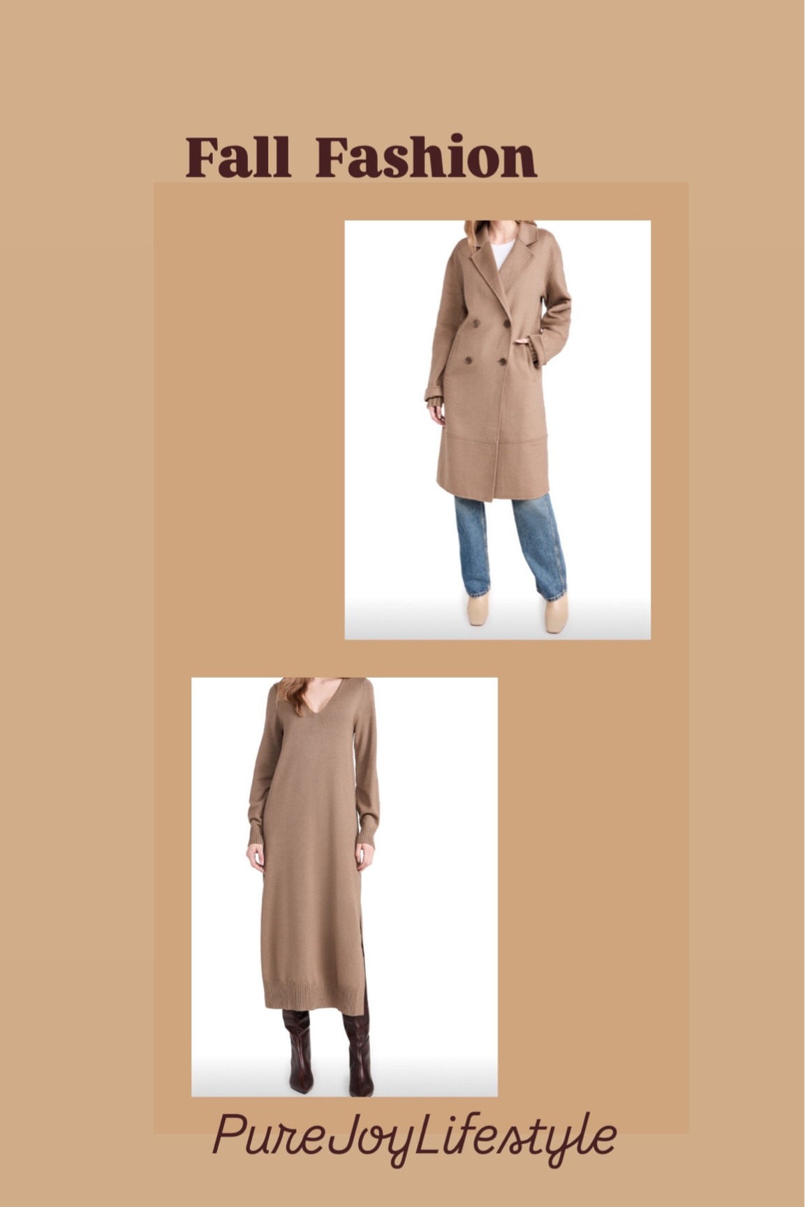 Fall Fashion , neutral aesthetic, coat, camel coat, sweater dress , relaxed fit , cozy clothes , fall vibes , 

#LTKSeasonal #LTKMidsize #LTKStyleTip