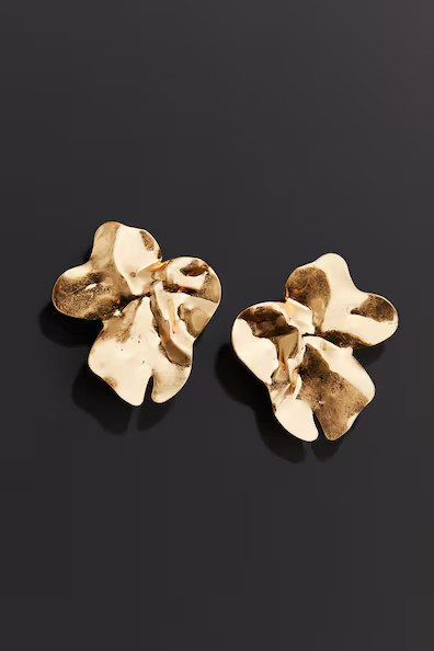 H & M - Petal-shaped Earrings - Gold-Colored | H&M (US + CA)