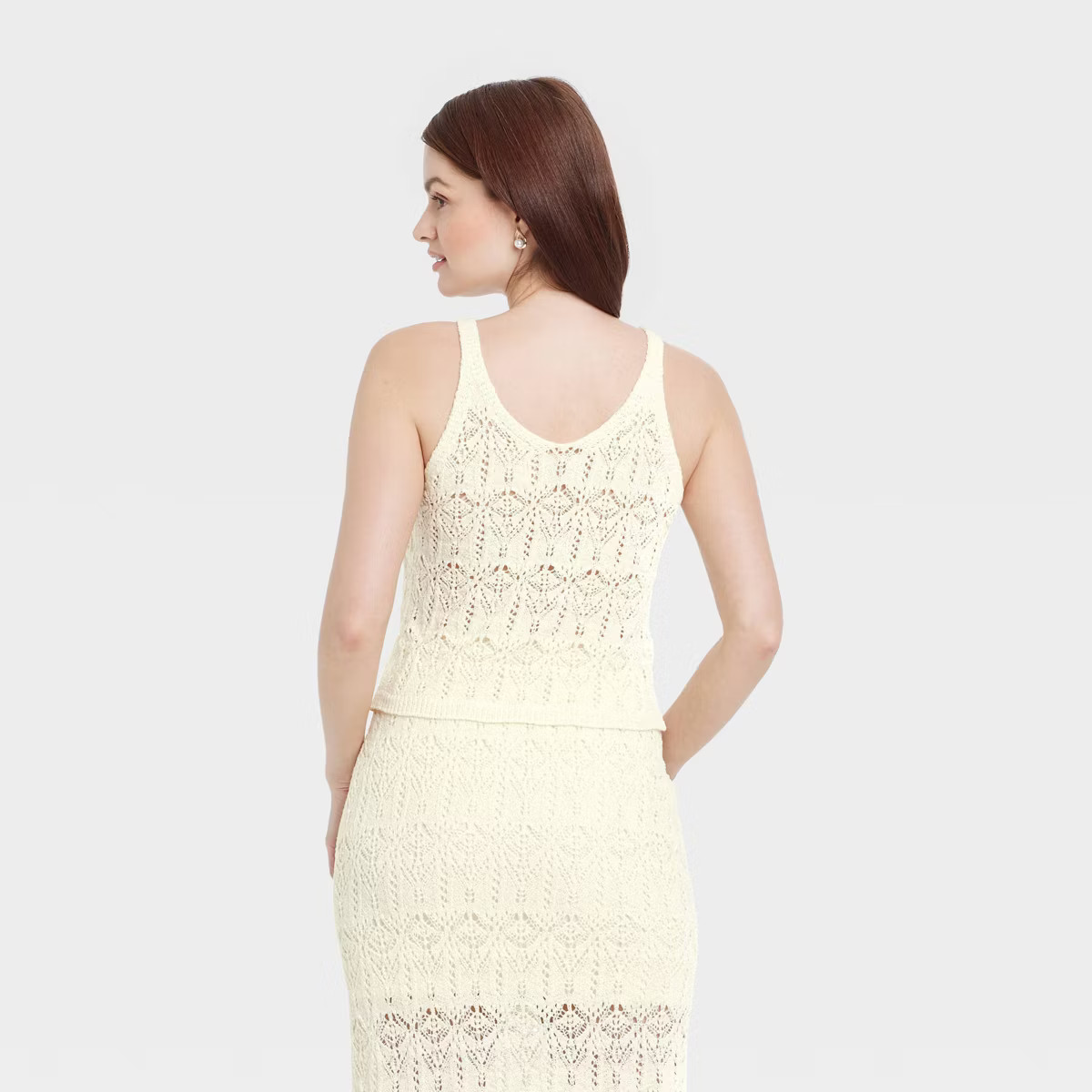 Women's Knit-Style Sweater Tank - A New Day™ Cream XL: Sleeveless V Neck Pullover, Lightweight ... | Target