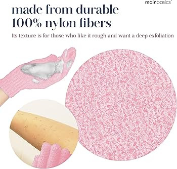 MainBasics Deep Exfoliating Bath Gloves - Heavy-Textured Nylon Shower Scrub for Dead Skin Removal... | Amazon (US)