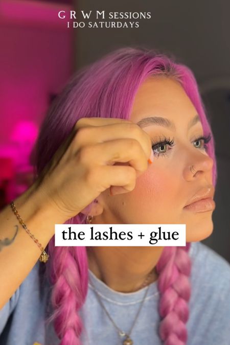my current lashes + THE BEST GLUE 
i cut mine to shape my eye (obvi) 

