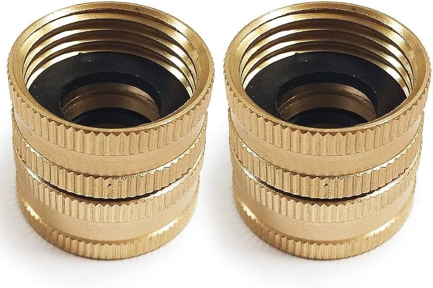 Twinkle Star 2 Pack 3/4" Brass Garden Hose Connector with Dual Swivel for Male Hose to Male Hose,... | Amazon (US)