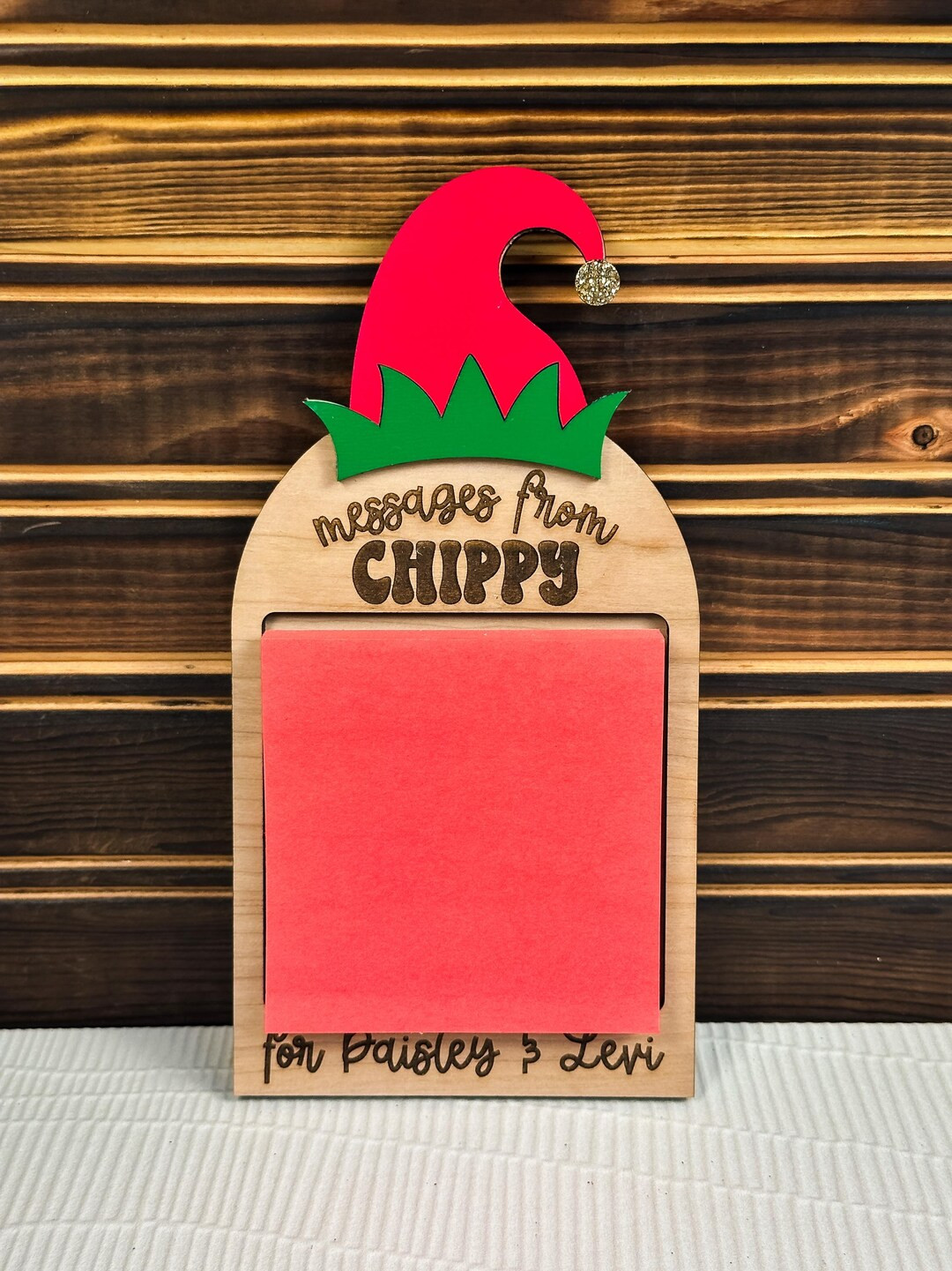 Message From Your Elf Personalized Sticky Note Pad Holder Christmas Elf Message Board Elf on the ... | Etsy (US)