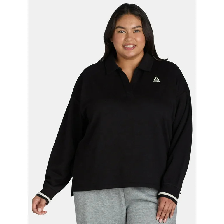 Reebok Women's and Women's Plus Varsity Polo Sweatshirt, Sizes XS-4X | Walmart (US)