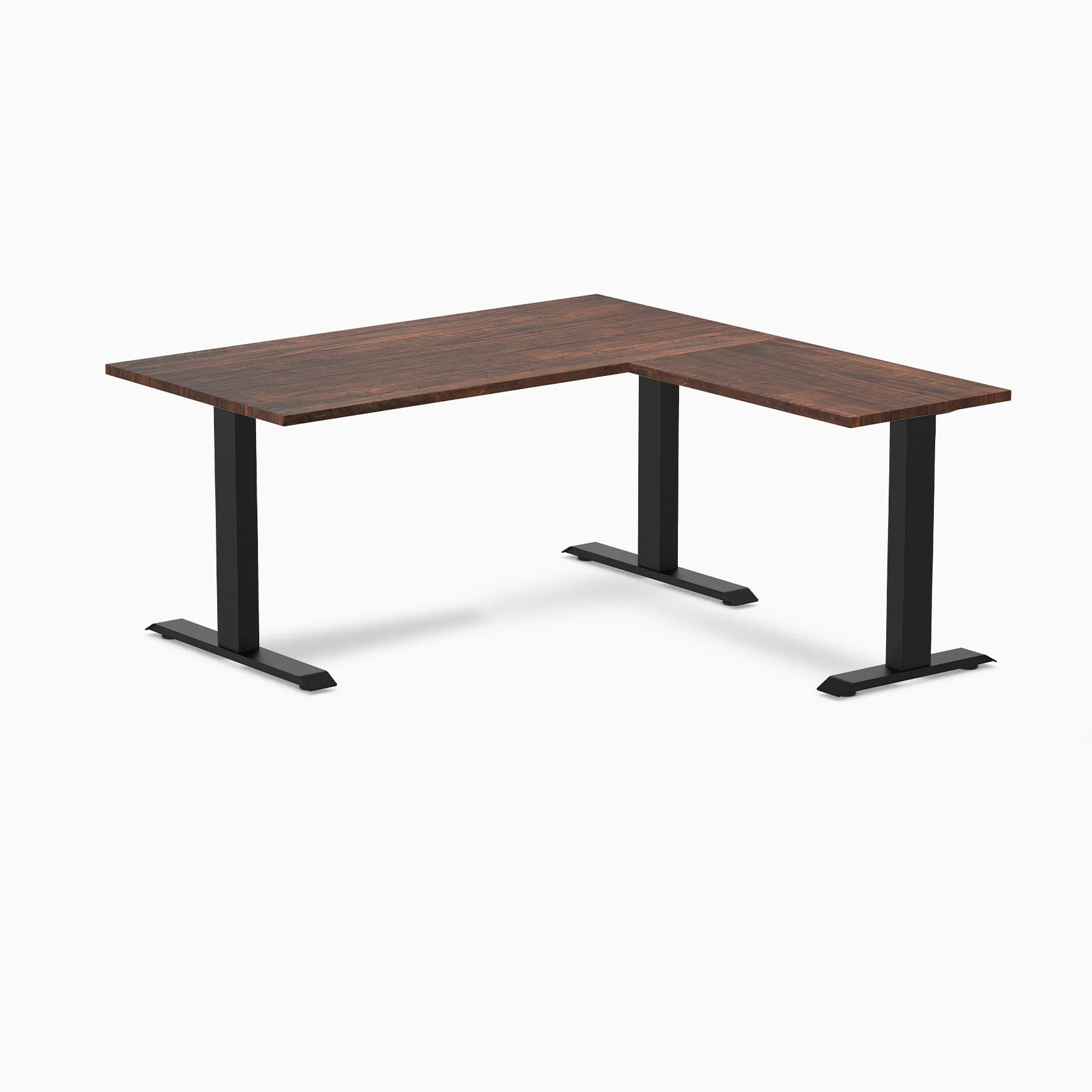 Desky Zero Softwood L-Shape Office Desk - American Rustic Pine / 60 x 30 x 62 x 20 inches / Matte Black | 48671971967298 | Lowe's