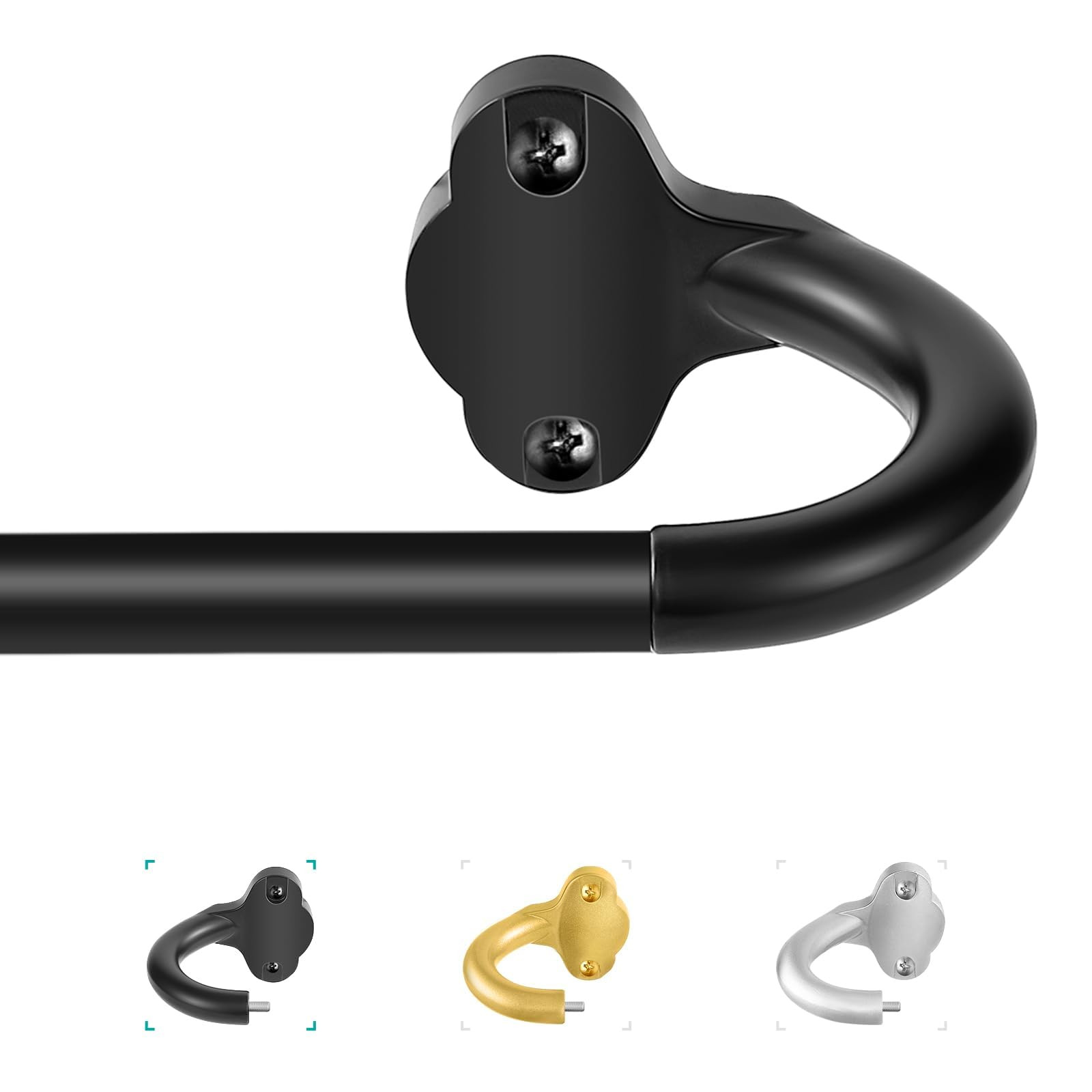 Wrap Around Curtain Rods,Black Curtain Rods 28 to 48 Inch,5/8 Inch Adjustable Blackout Curtain Ro... | Amazon (US)