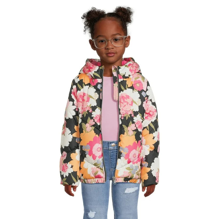Jessica Simpson Girls Long Sleeve Hooded Puffer Jacket, Sizes 4-16 | Walmart (US)
