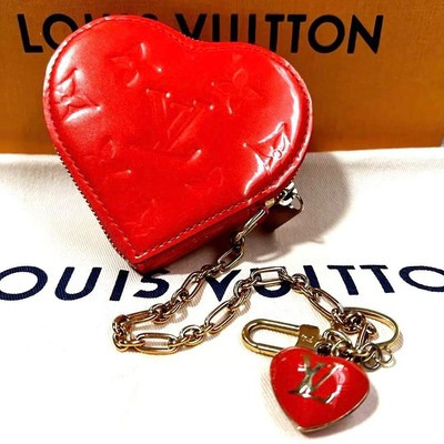 Louis Vuitton Monogram Vernis Porte Mannaie Cool Coin Purse Heart Vermilion Red | eBay US