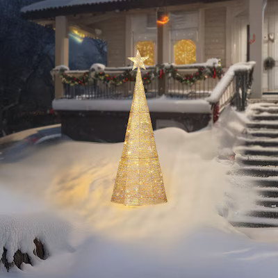 Holiday Living 60-in Freestanding Christmas tree Yard decoration with Clear LED Lights | Lowe's