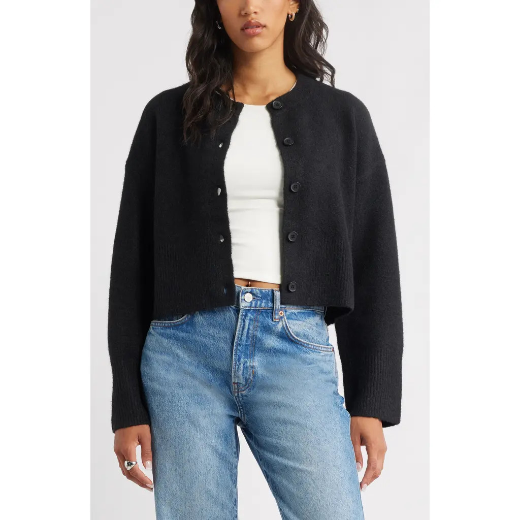 Open Edit Cozy Cardigan in Black at Nordstrom Rack, Size X-Large | Nordstrom Rack