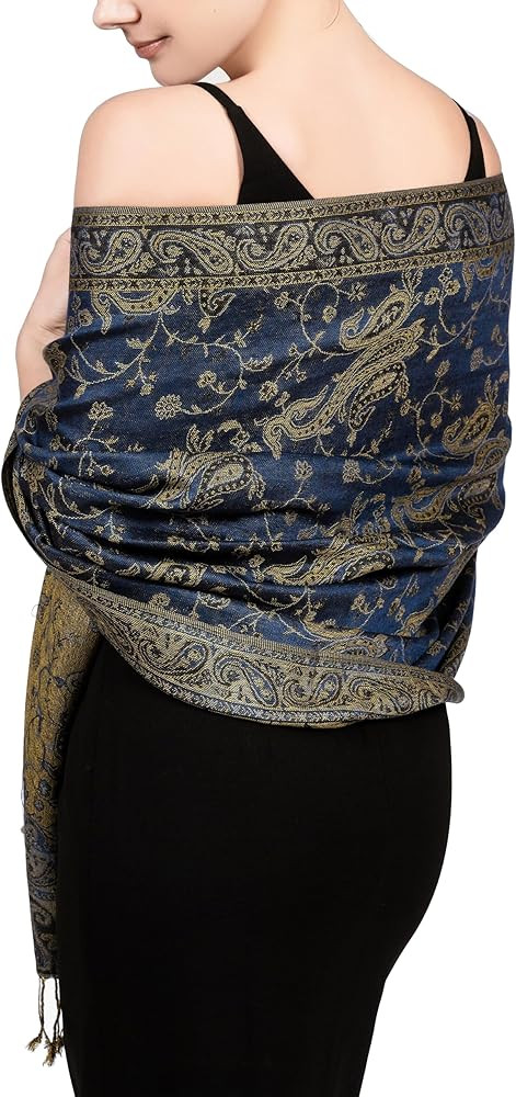 Achillea Reversible Paisley Pashmina Rave Scarf – Exotic Indian Shawls and Wraps for Evening Dr... | Amazon (US)