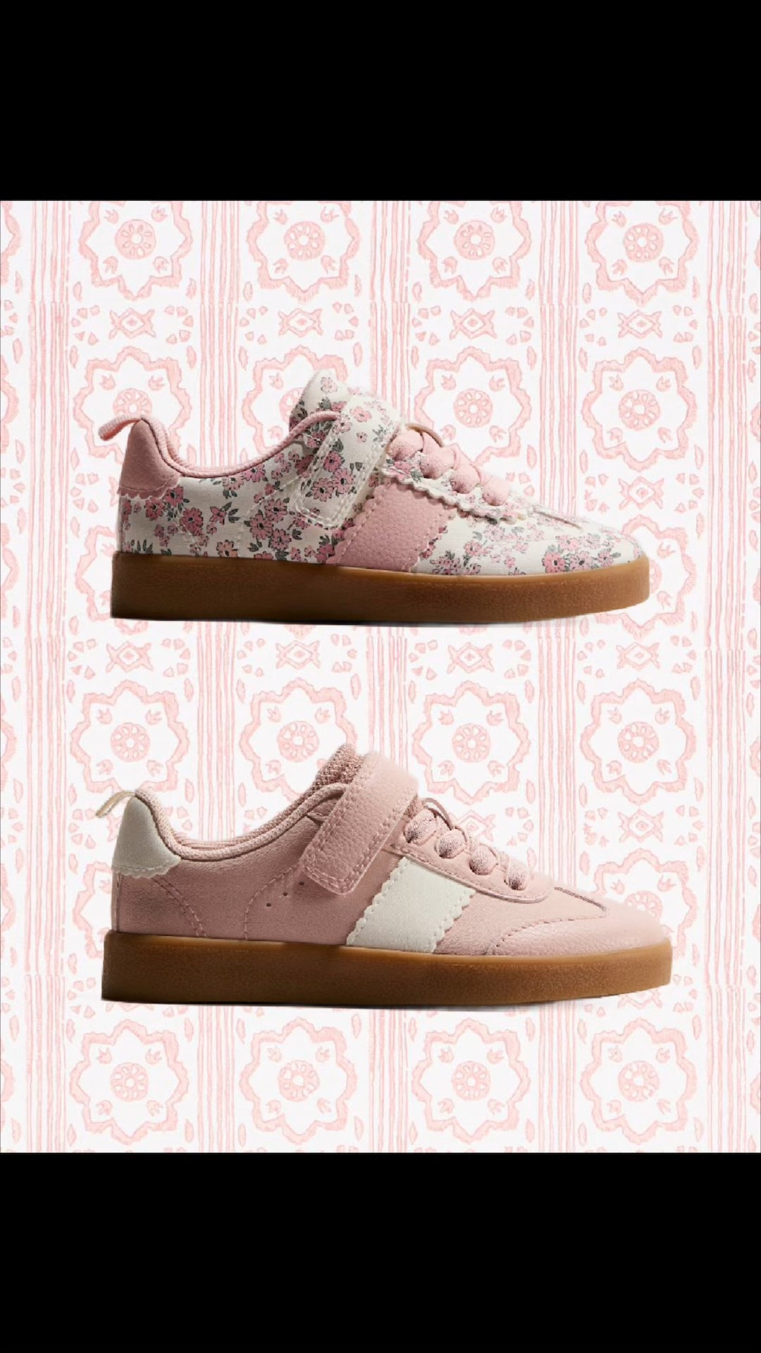 Soft pink sneakers made for everyday wear. Floral details, comfy soles, and an easy strap design that works for school days, playtime, and casual outfits.

#LTKootd