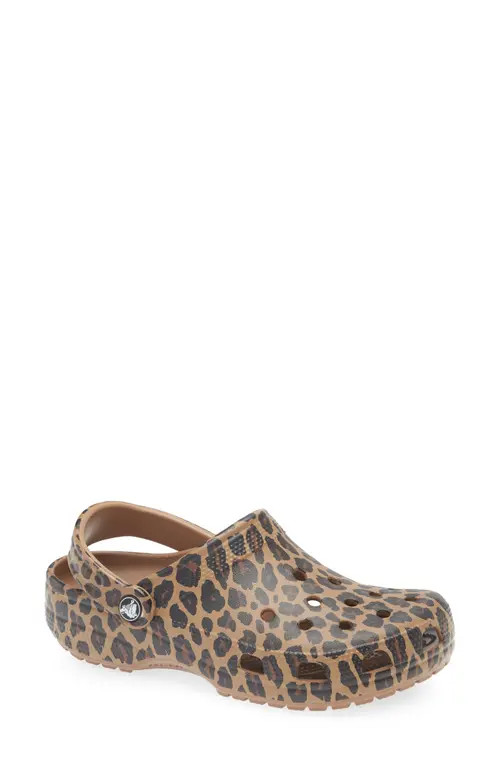 CROCS Classic Animal Clog in Sepia Leopard at Nordstrom, Size 9 | Nordstrom