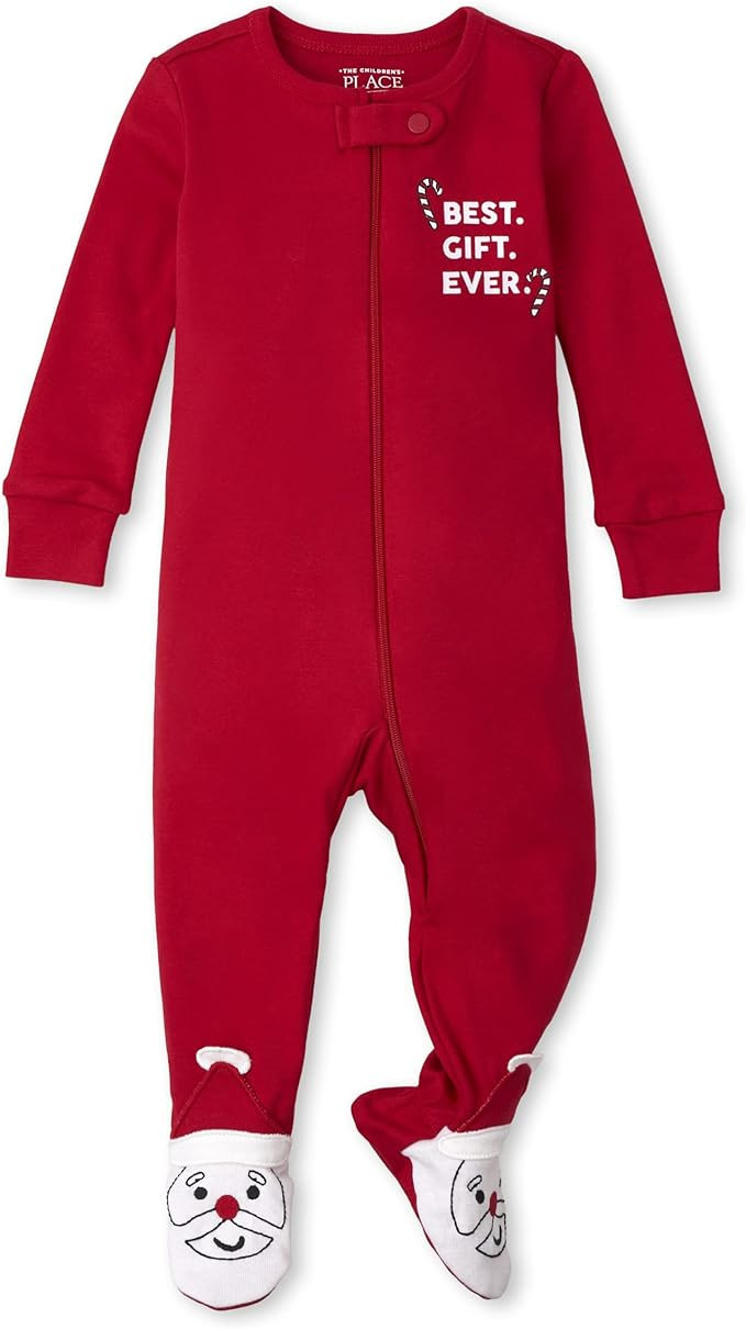 The Children's Place Baby One Piece and Toddler Christmas Santa Footie Pajama Seasonal | Amazon (US)