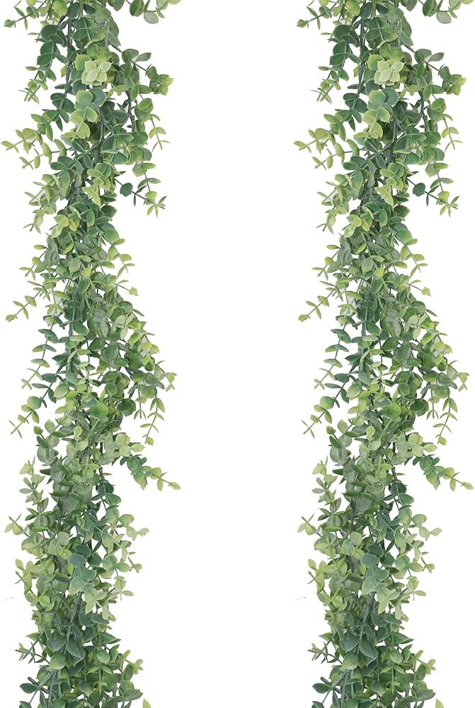 GraduationMall Faux Eucalyptus Garland Plant,2 Pack 12ft Artificial Foliage Fake Leaves,Ivy Vine ... | Amazon (UK)