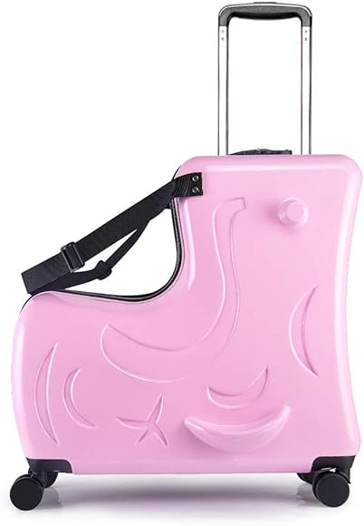 AO WEI LA OW Duffel Bag for Kids Ride-On Suitcase Carry-On Luggage with Wheels (Pink, 20 Inch（s... | Amazon (US)