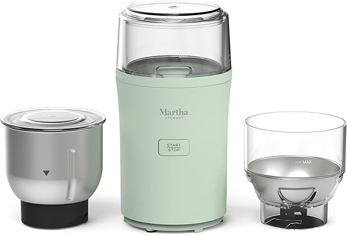 Martha Stewart Electric Coffee & Spice Grinder, Dual 2.5oz Removable Bowls, Storage Lid... | Amazon (US)