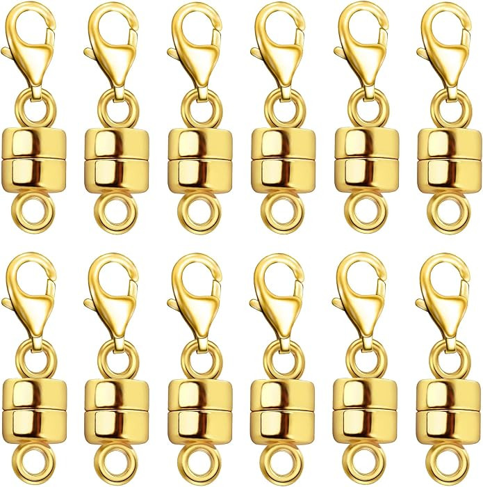 MKCYD Magnetic Necklace Clasp with Lobster Clasp,14K Gold and Silver Magnetic Jewelry Clasps for ... | Amazon (US)