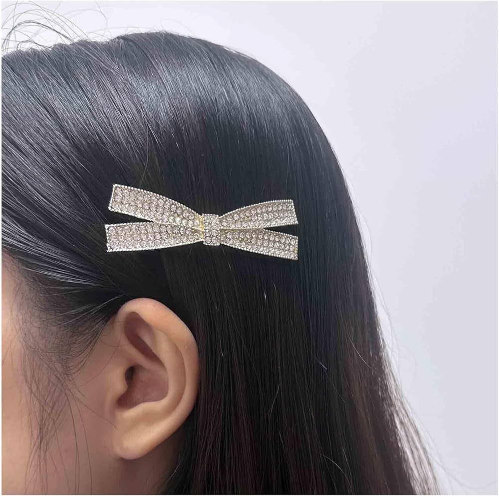 W WEILIRIAN Crystal Bow Hair Clip for Woman Rhinestone Bow Hair Pins Gold Bow Hair Barrettes Bow ... | Amazon (US)