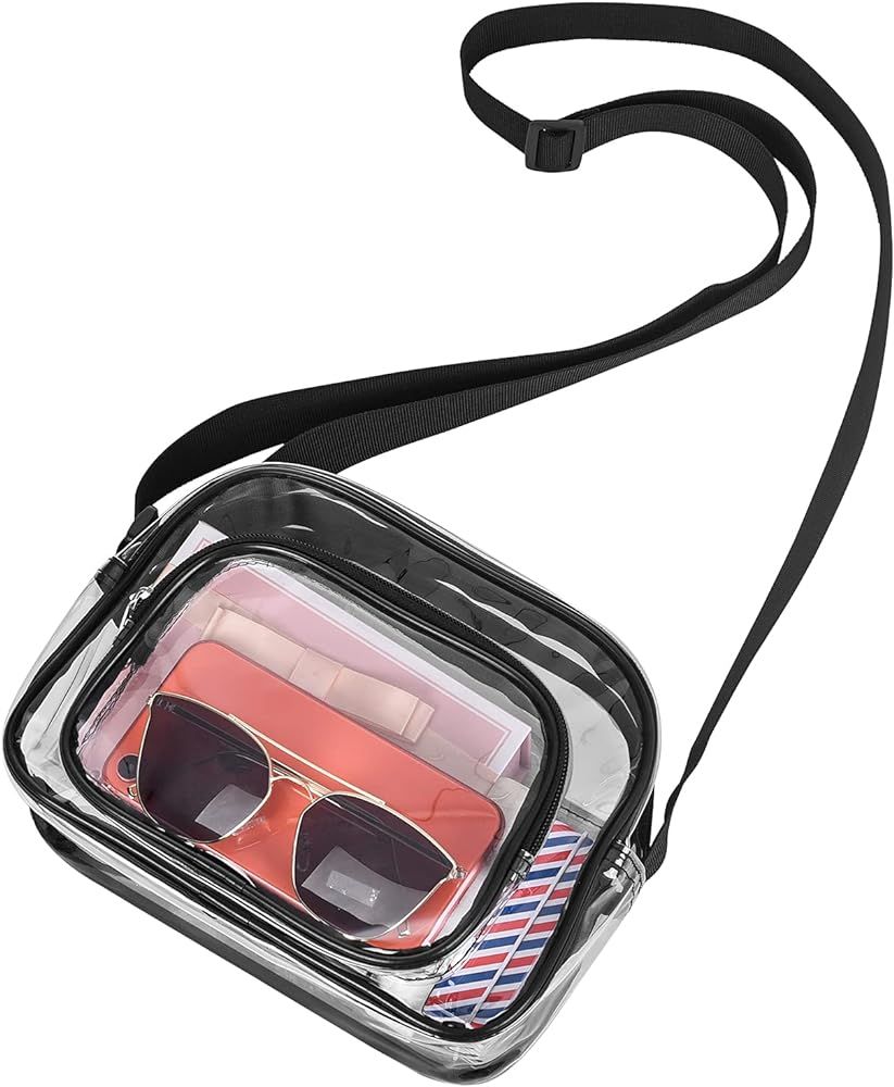 Oraben Clear Crossbody Purse Bag - Stadium Approved, Casual Sling Pack Gym Clear Crossbody Messenger | Amazon (US)