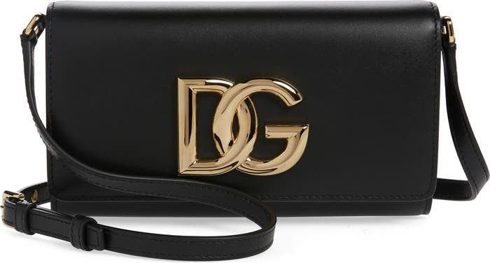Dolce&Gabbana 3.5 Leather Crossbody Clutch Black Bag Bags nordstrom sale nsale 2022 | Nordstrom