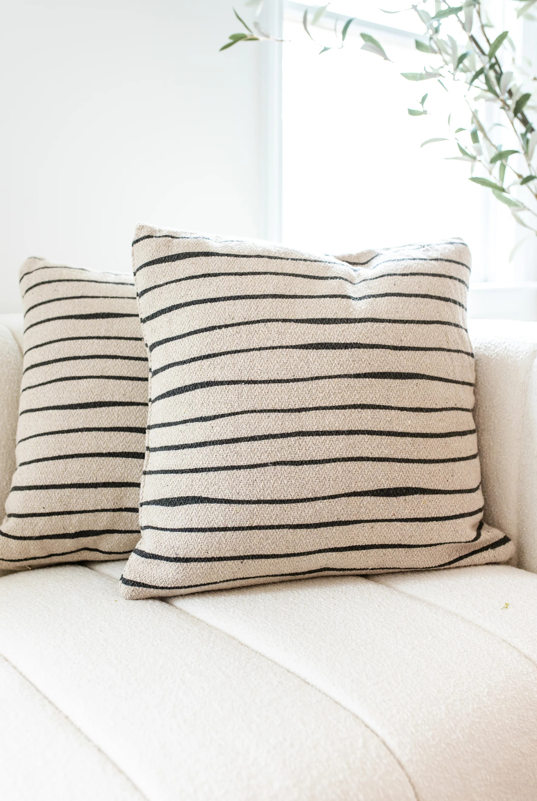 COTTON BLEND PILLOW WITH STRIPES | Joy Meets Home
