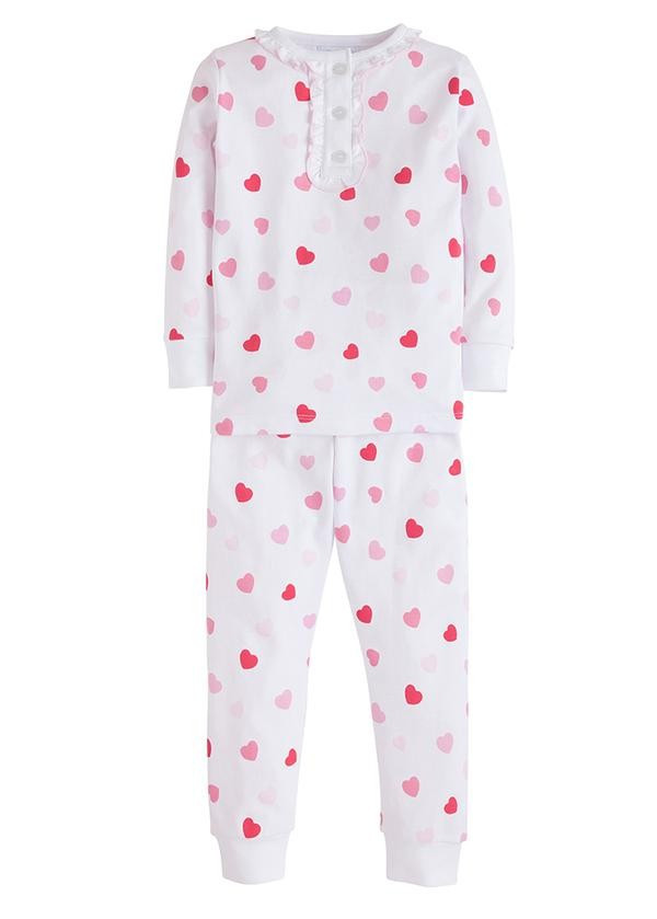 Girl Printed Jammies - Hearts | Little English