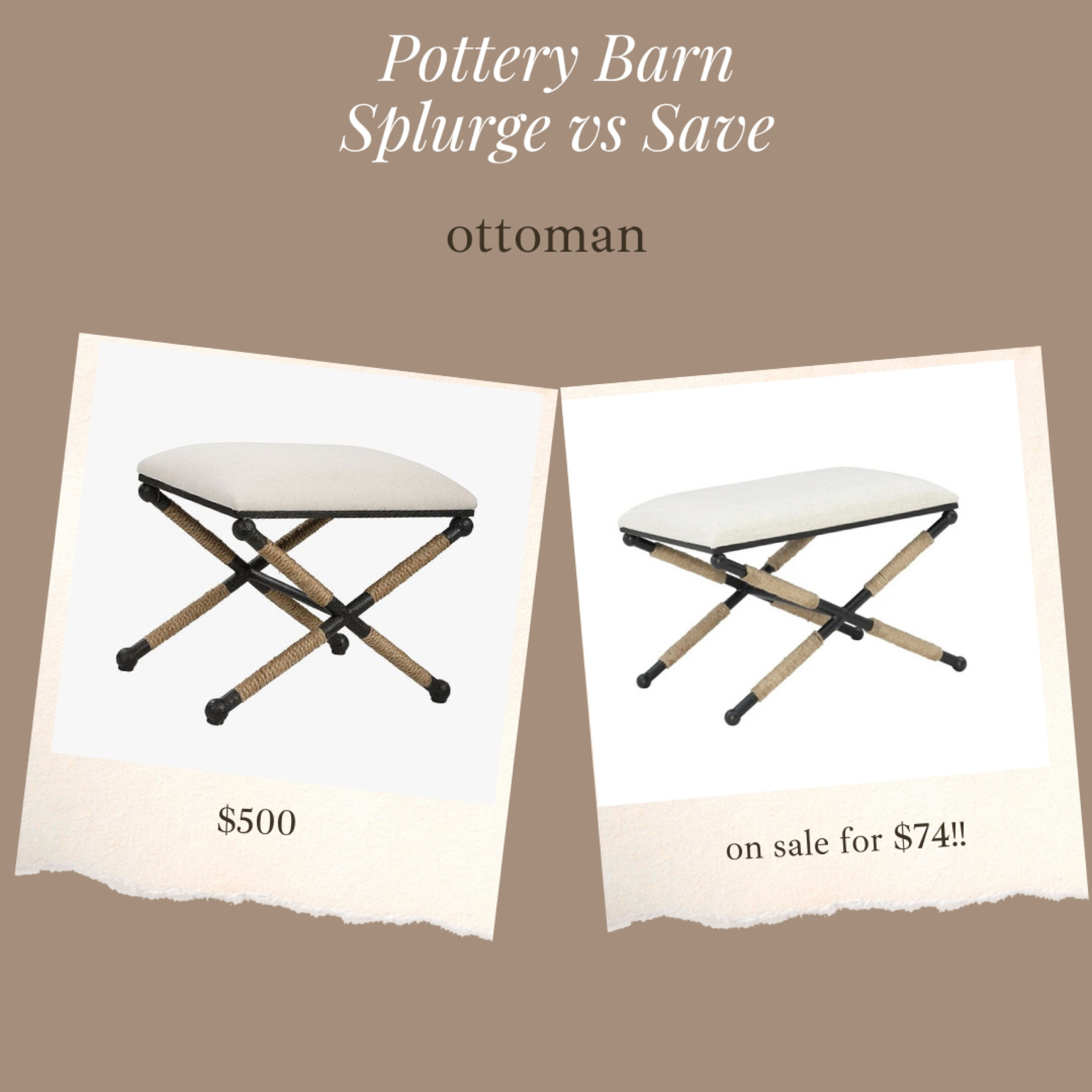 Wow!!!! Near identical pottery barn ottoman on sale for only $74 🤯🙌🏻🙌🏻 I love this style in front of bed, in living room, under window, on long wall etc 


#LTKFindsUnder100 #LTKHome #LTKSaleAlert