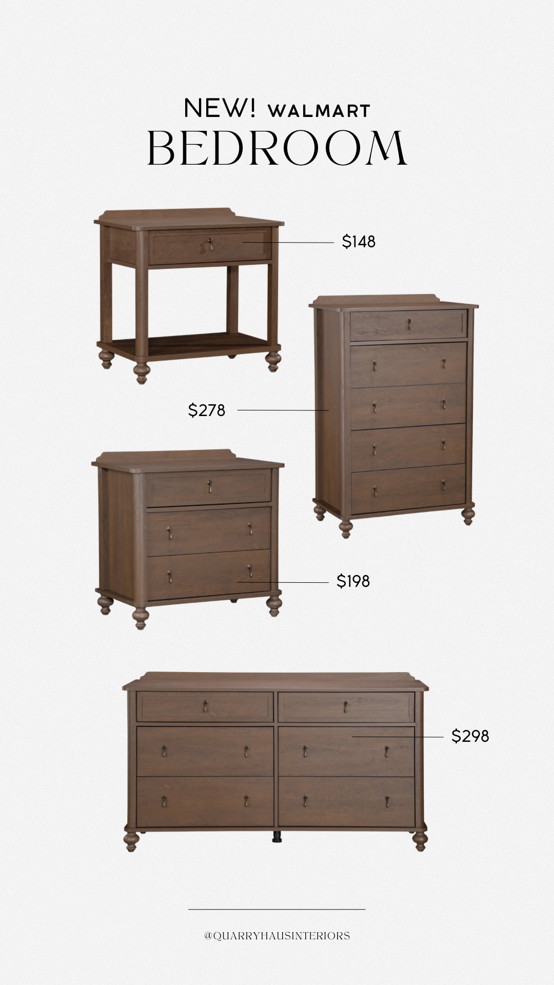 Want the Pottery Barn look but not the price tag? Check out this new bedroom furniture collection from Walmart! So many good pieces at unbeatable prices!

dark wood bedroom furniture moody traditional budget friendly affordablee

#LTKHome