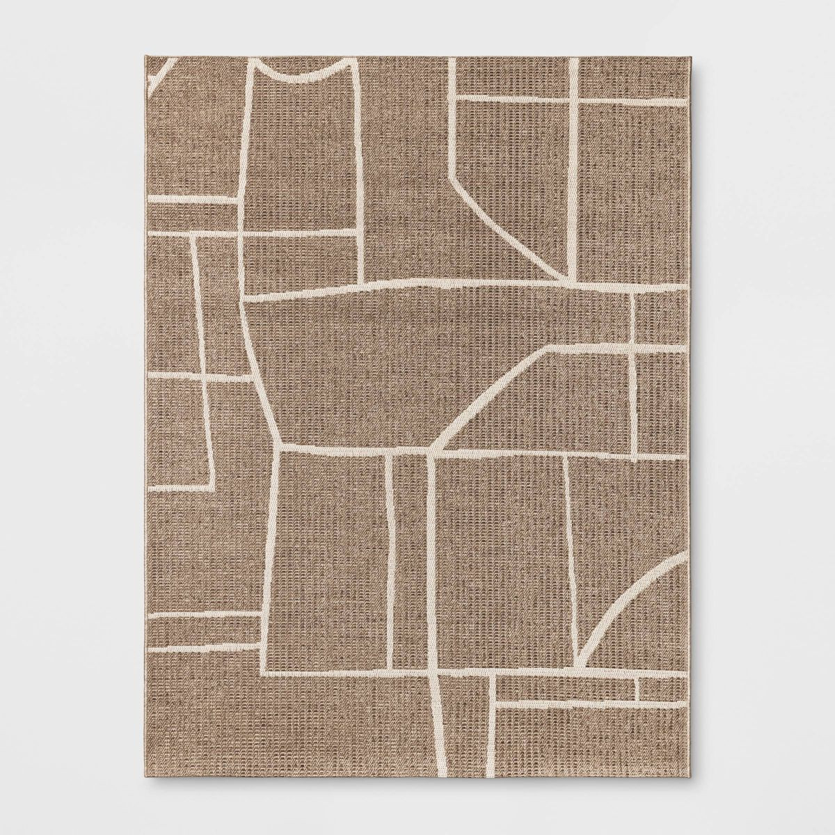 5'3"x7' Tonal Geometric Outdoor Area Rug Brown - Threshold™ | Target