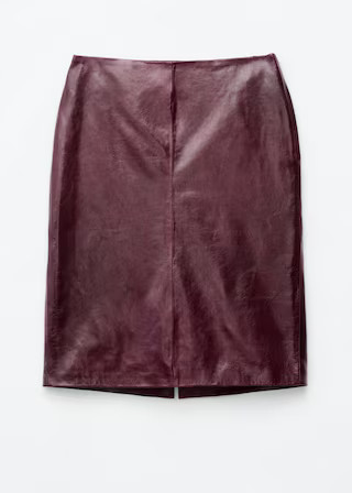 Nappa Leather Pencil Skirt - Burgundy | & Other Stories - US