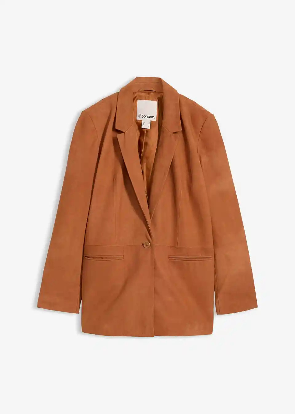 vielseitiger kombinierbarer Blazer aus sch\u00f6nem Verloursleder | Bonprix DE